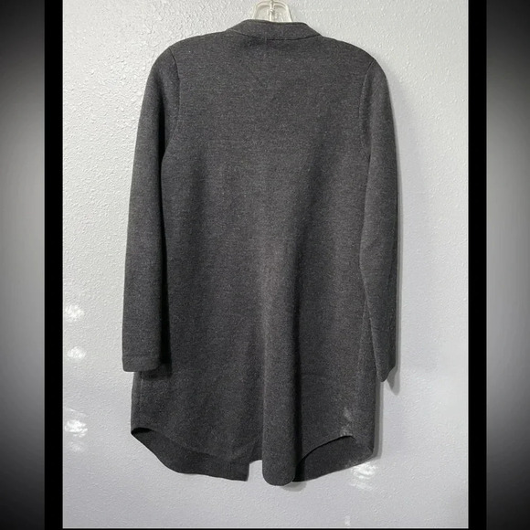 Eileen Fisher Merino Wool Button Front Cardigan Charcoal Gray Open Longsleeve XS - Picture 2 of 4